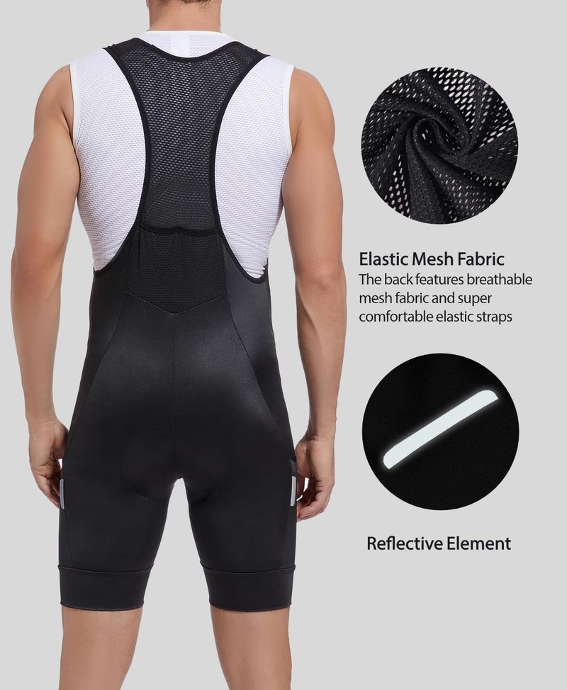 qualidyne Cycling Bibs men, 4D Padded Road Bike Bib Shorts with Pockets, Biking Bicycle Shorts UPF50+ - Image 5