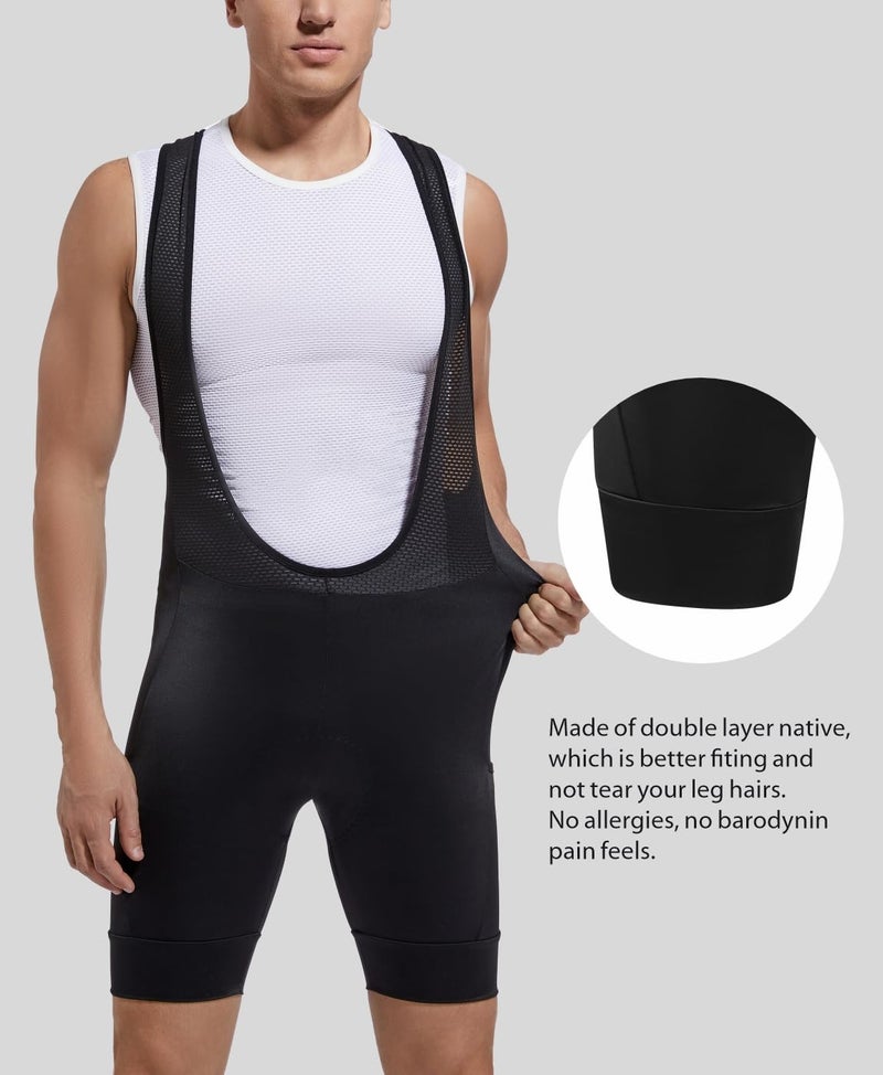 qualidyne Cycling Bibs men, 4D Padded Road Bike Bib Shorts with Pockets, Biking Bicycle Shorts UPF50+ - Image 4