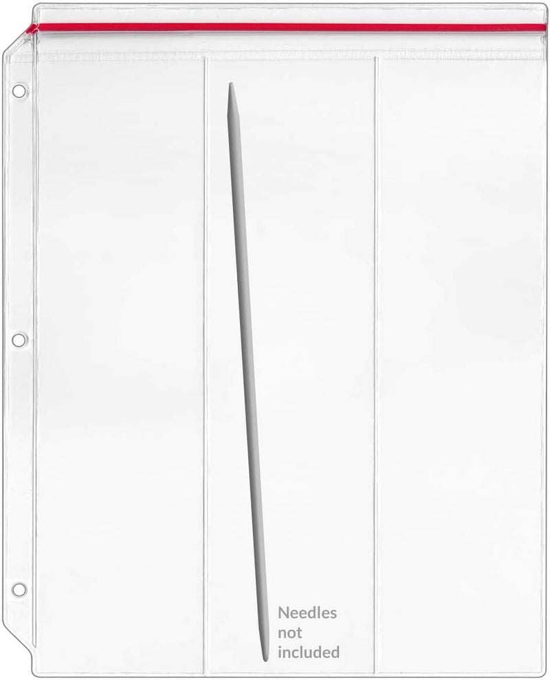 SMART+ StoreSMART Zipper Binder Page for 10" Double Pointed Knitting Needles, Holds 3 Sets - 25-Pack - DP600-3-25pack - Image 1