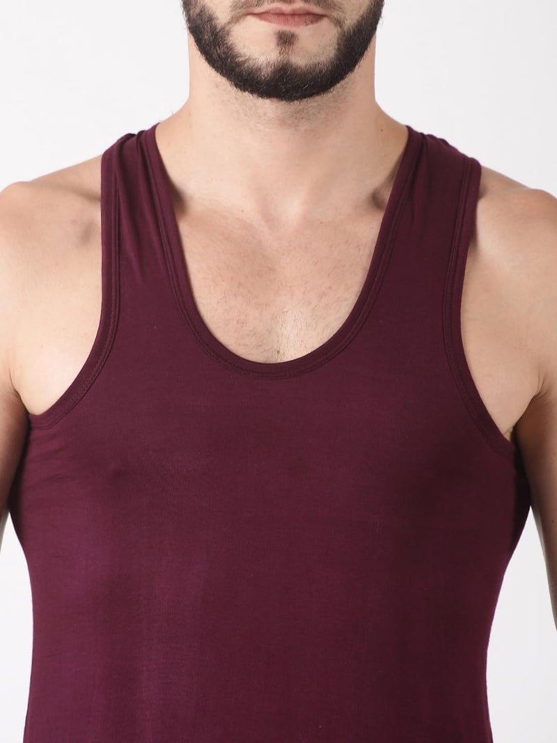 Dollar Lehar Combed Cotton Men's Multicolour Vest - Pack of 4 - Actual Colour May Vary - Image 4