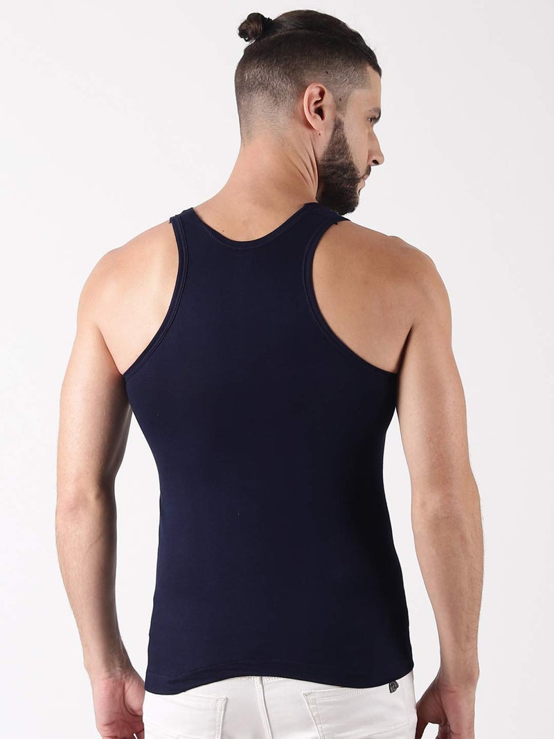 Dollar Lehar Combed Cotton Men's Multicolour Vest - Pack of 4 - Actual Colour May Vary - Image 3