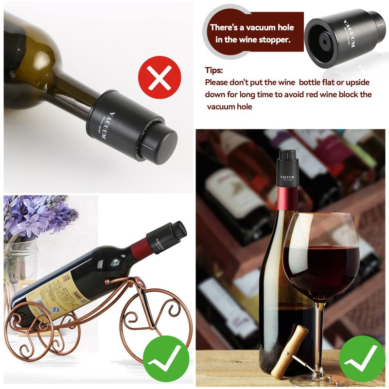 Sunwuun [2 PACK]Wine Bottle Stoppers,Real Vacuum Wine Stoppers,Reusable Wine Preserver,Wine Corks Keep Fresh,Best Gifts for Wine Lovers for christmas gifts. - Image 5