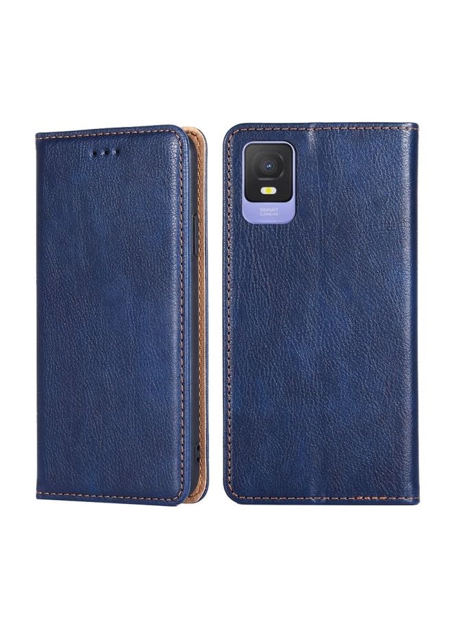 Generic - Case Cover For TCL 403 Gloss Oil Solid Color Magnetic Leather Phone Case Blue - Image 1