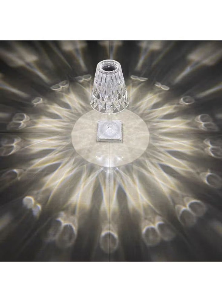 Sharpdo 3-Way Touch Control Crystal Table Lamp With Dual USB Charging Ports Transparent 260x86ml - Image 2