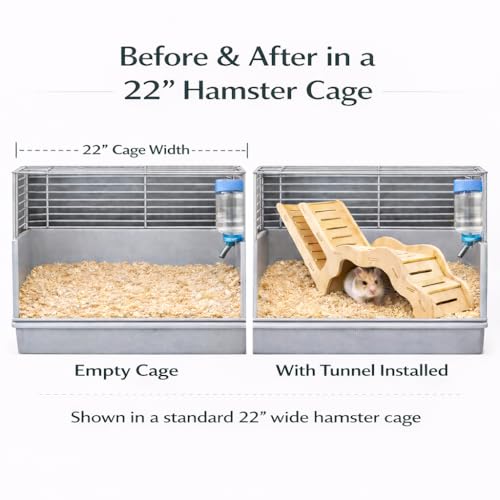 kcrygogo Large Size Syrian Hamster Explorer Set - Snap-Together Wooden Burrow with Panoramic Window,Natural Chew-Safe Design Decorative Landscaping Digging Peeping Hide Underground Fun for Cage Enrichment - Image 5