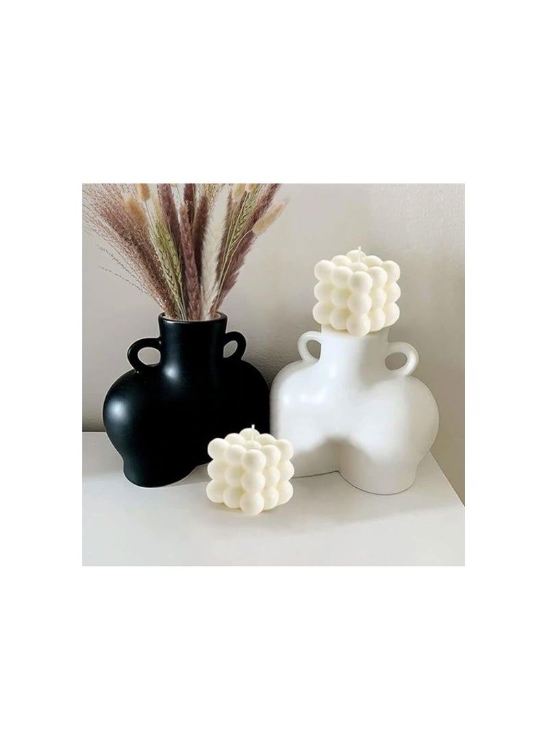 PCS 2PCS Bubble Candles Vanilla Scented Aesthetic Cube Candle, Soy Wax Cool Shaped Candles, Home Office Danish Pastel Trendy Room Floating Shelves Decor Small Decorative Candles  - Image 3