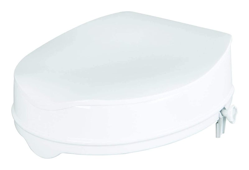 Performance Health Homecraft Savanah Raised Toilet Seat with Lid, 4" High Elevated Toilet Seat Locks Onto Standard Toilets, Portable Assistance Seat with Sturdy Brackets, Medical Aid for Elderly, Disabled, Limited Mobility - Image 1