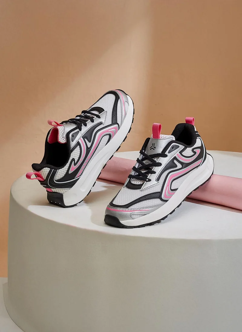 Campus Women Chrono Nitrofly Cushion Lace-Up Sneakers-White