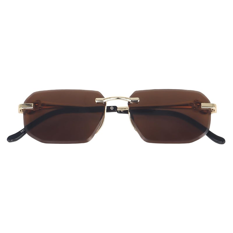 Dervin Rimless Rectanglular Sunglasses For Men and Women | Unisex Frameless Sun Glasses Shades - Image 3