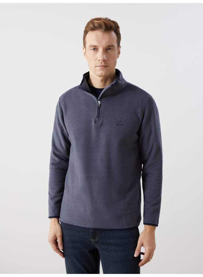 LC WAIKIKI Funnel Neck Long Sleeve Polar Men's Pyjama Top - Image 1