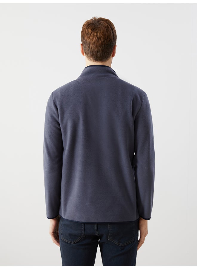 LC WAIKIKI Funnel Neck Long Sleeve Polar Men's Pyjama Top - Image 4