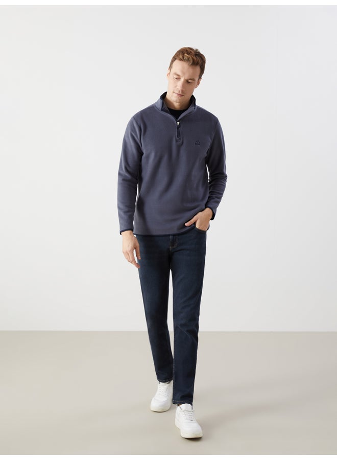 LC WAIKIKI Funnel Neck Long Sleeve Polar Men's Pyjama Top - Image 2