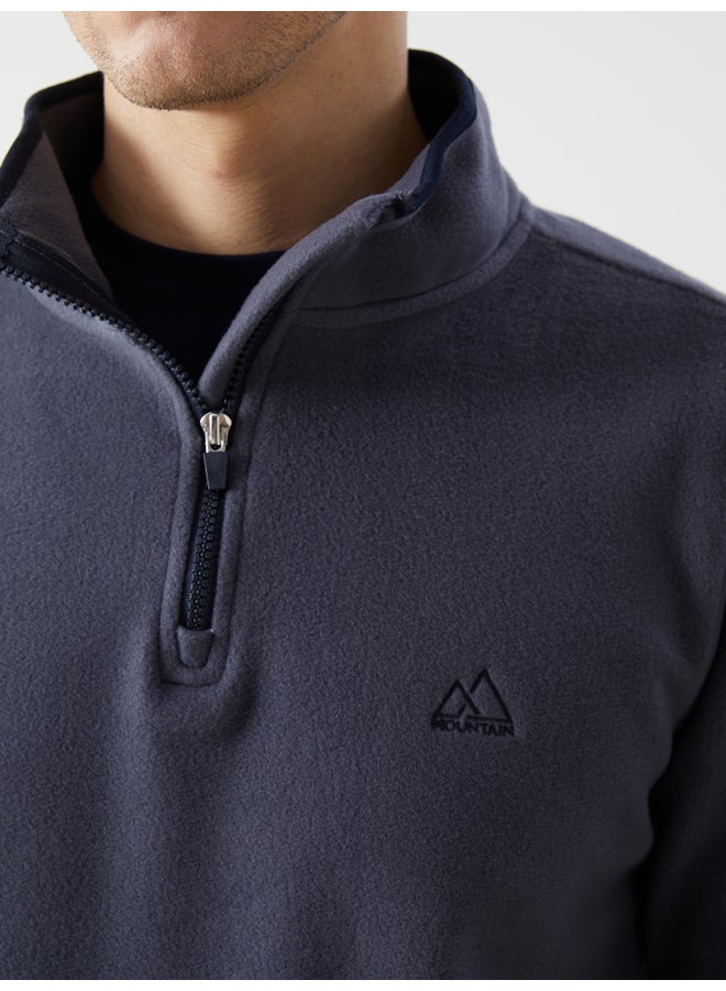 LC WAIKIKI Funnel Neck Long Sleeve Polar Men's Pyjama Top - Image 3