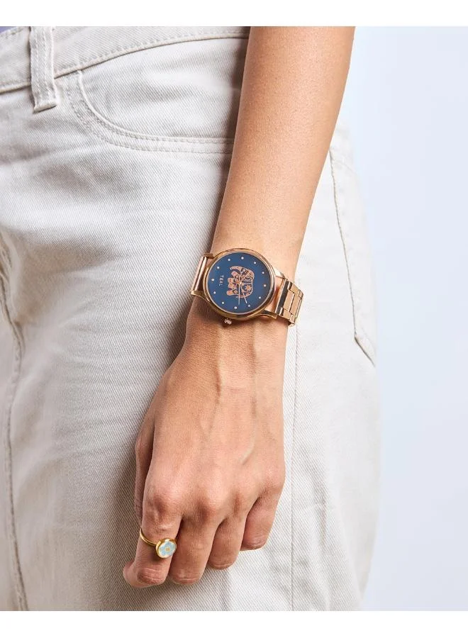 TEAL by Chumbak Carnival Elephant Watch,Metal link Strap