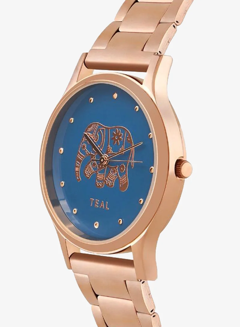 Chumbak  TEAL by Chumbak Carnival Elephant Watch,Metal link Strap for Women | Best Price UAE