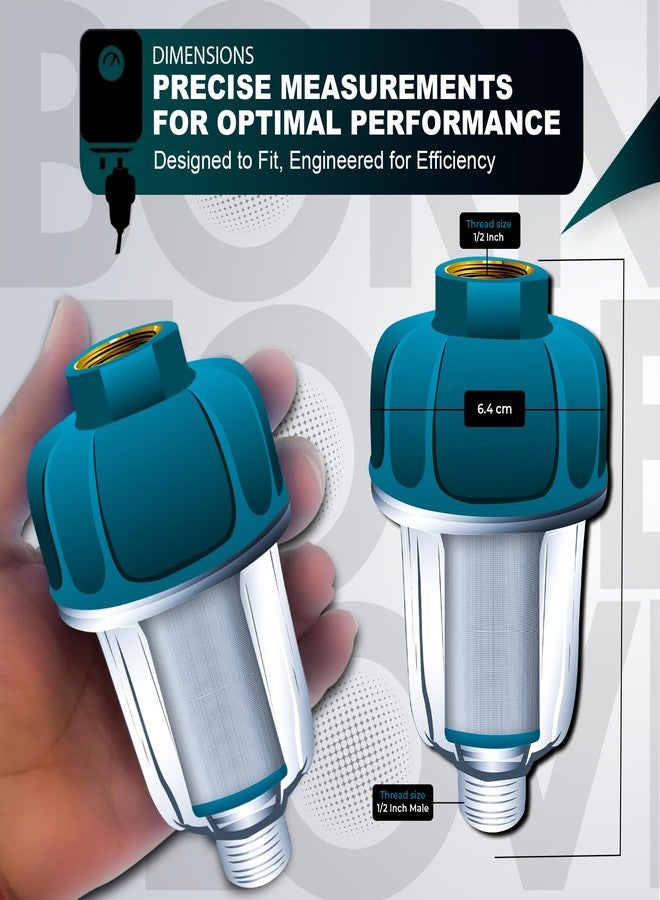 ORBON 40µm Inline Geyser Water Heater Filter for Whole House | Geyser Inlet Sediment Cleaner | Portable Mesh Filter for Under Sink | 1/2'' MNPT+FNPT | 1 Unit - Image 3