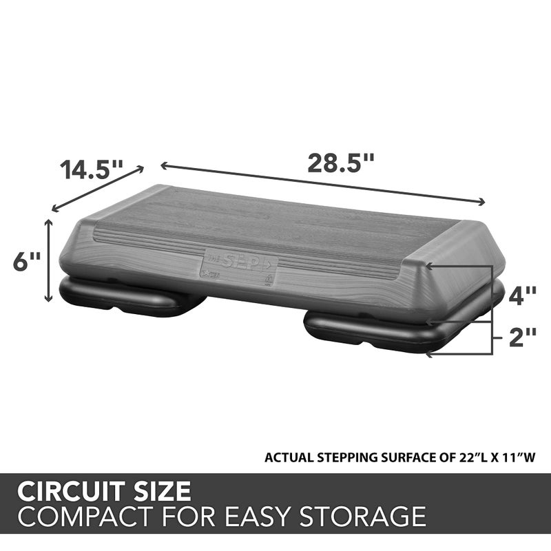 Freestyle STEP The Step (Made in USA) Original Aerobic Platform – Circuit Size Grey Aerobic Platform and Original Black Risers - Image 2
