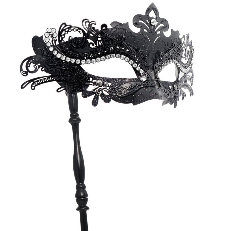 Coddsmz Masquerade Mask with Holding Stick Venetian Halloween Costume Mask Mardi Gras Mask for Womens Party - Image 1