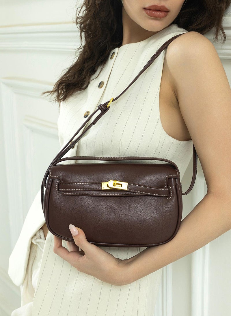 Haute Sauce Solid Interlock Regular Vegan Leather Sling Bag with Detachable Strap For Women  - Image 2