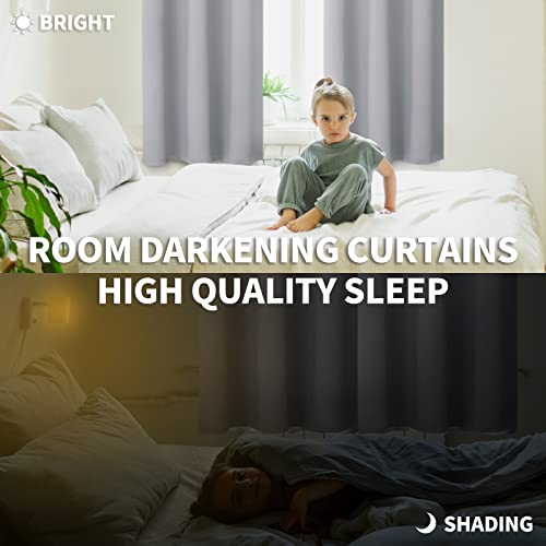 BGment Room Darkening Curtains 63 Inches Long - Grommet Thermal Insulated Drapes Window Treatment Curtains for Bedroom, 2 Panels, 42 x 63 Inch, Light Grey - Image 3