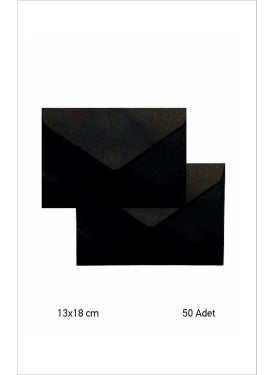 HSN Black Envelope Invitation Envelope 13X18 cm 50 Pieces  - Image 2