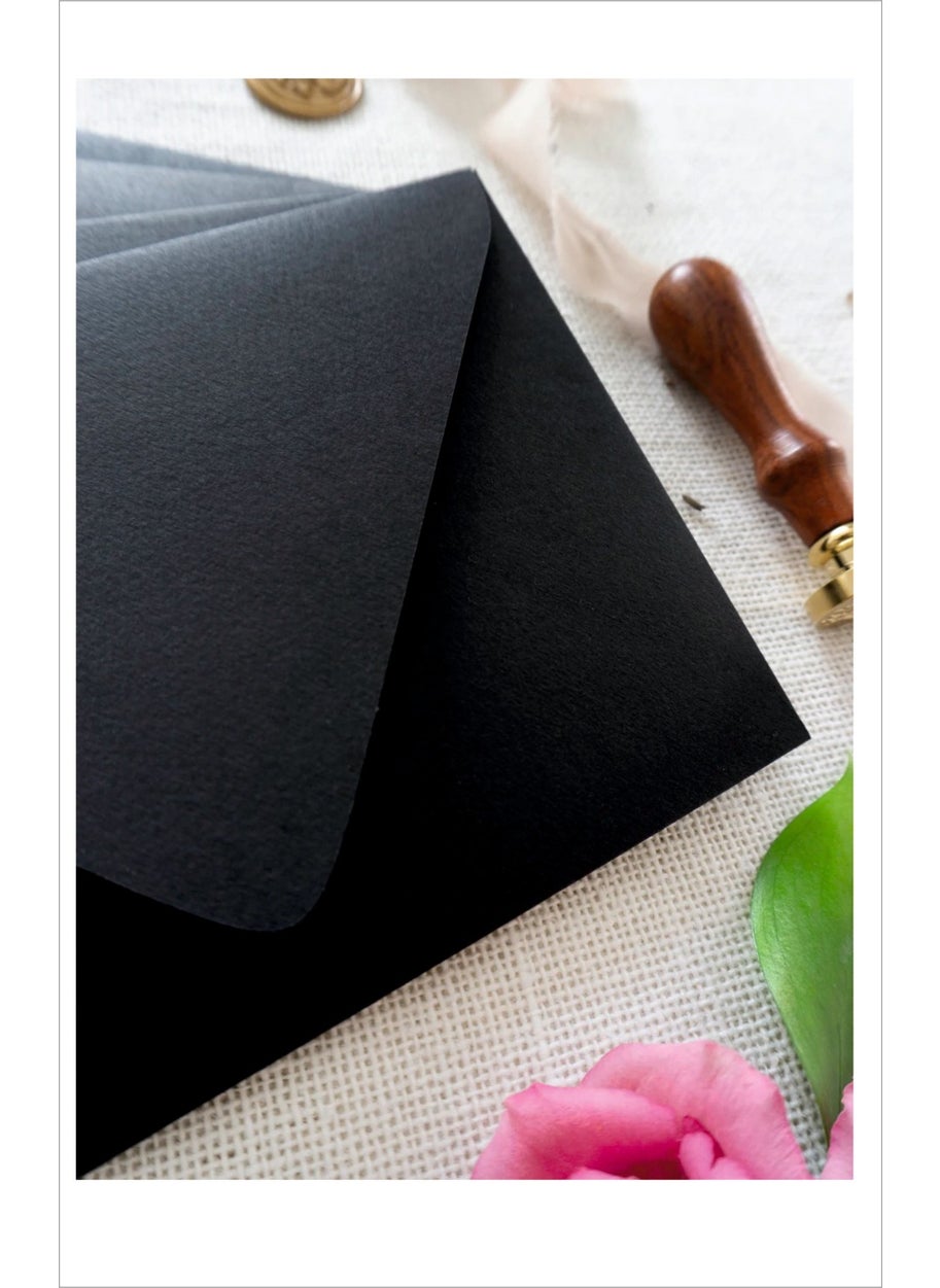 HSN Black Envelope Invitation Envelope 13X18 cm 50 Pieces  - Image 3