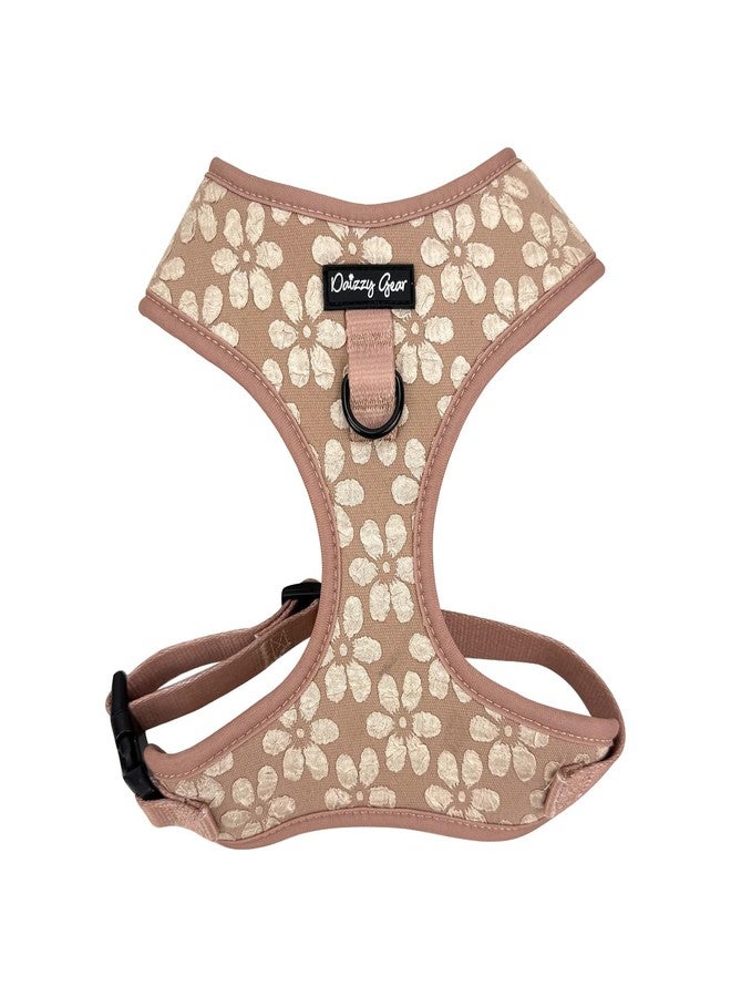 Daizzy Gear Large Dog Collar and Harness Set – No Pull, All-Weather, Breathable Harness & Leash Set with Collar, Bandana, Sailor Bow & Poop Bag Holder – Adjustable & Soft - Cocoa Bloom on Jacquard Fabric - Image 2