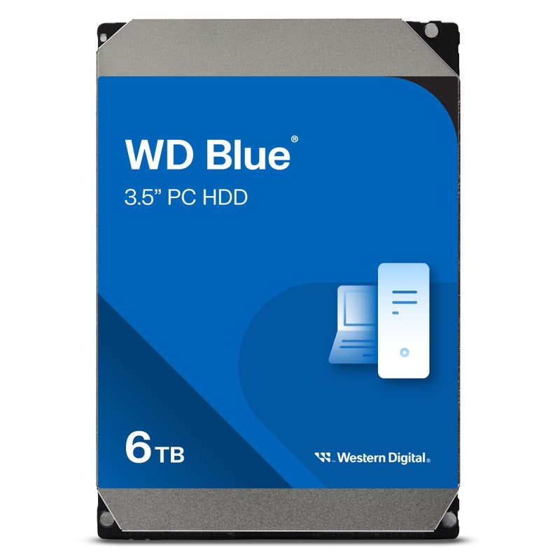 Western Digital Western Digital 6TB WD Blue PC Internal Hard Drive HDD - 5400 RPM, SATA 6 Gb/s, 256 MB Cache, 3.5" - WD60EZAX - Image 1