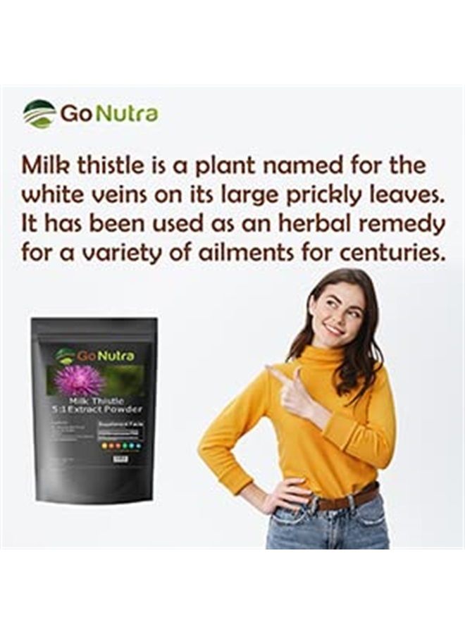 Go Nutra Milk Thistle Powder 1 lb. | Extract Strength 5:1 | Silybum Marianum Non-GMO - Image 2
