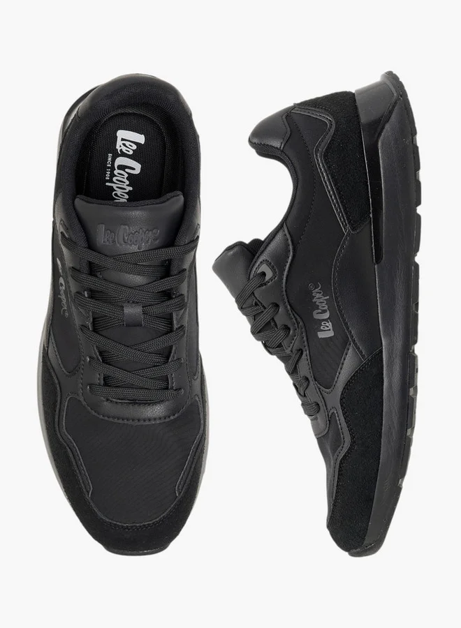لي كوبر Men's Panelled Sneakers with Lace-Up Closure