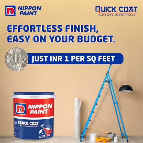 Nippon Paint Quick Coat Interior Emulsion Paint - 5 KG (SOULMATE)-Quick Drying, Good Coverage, Low VOC-Paint for Wall, Living Room - Image 3