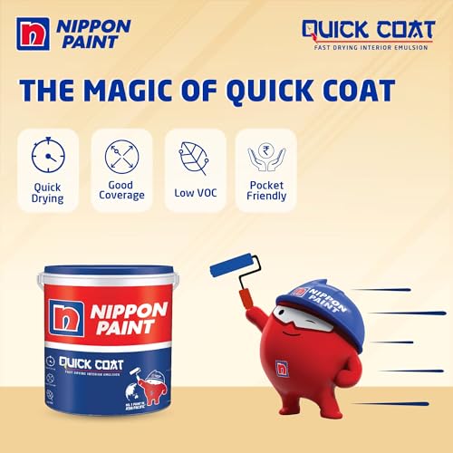 Nippon Paint Quick Coat Interior Emulsion Paint - 5 KG (SOULMATE)-Quick Drying, Good Coverage, Low VOC-Paint for Wall, Living Room - Image 2