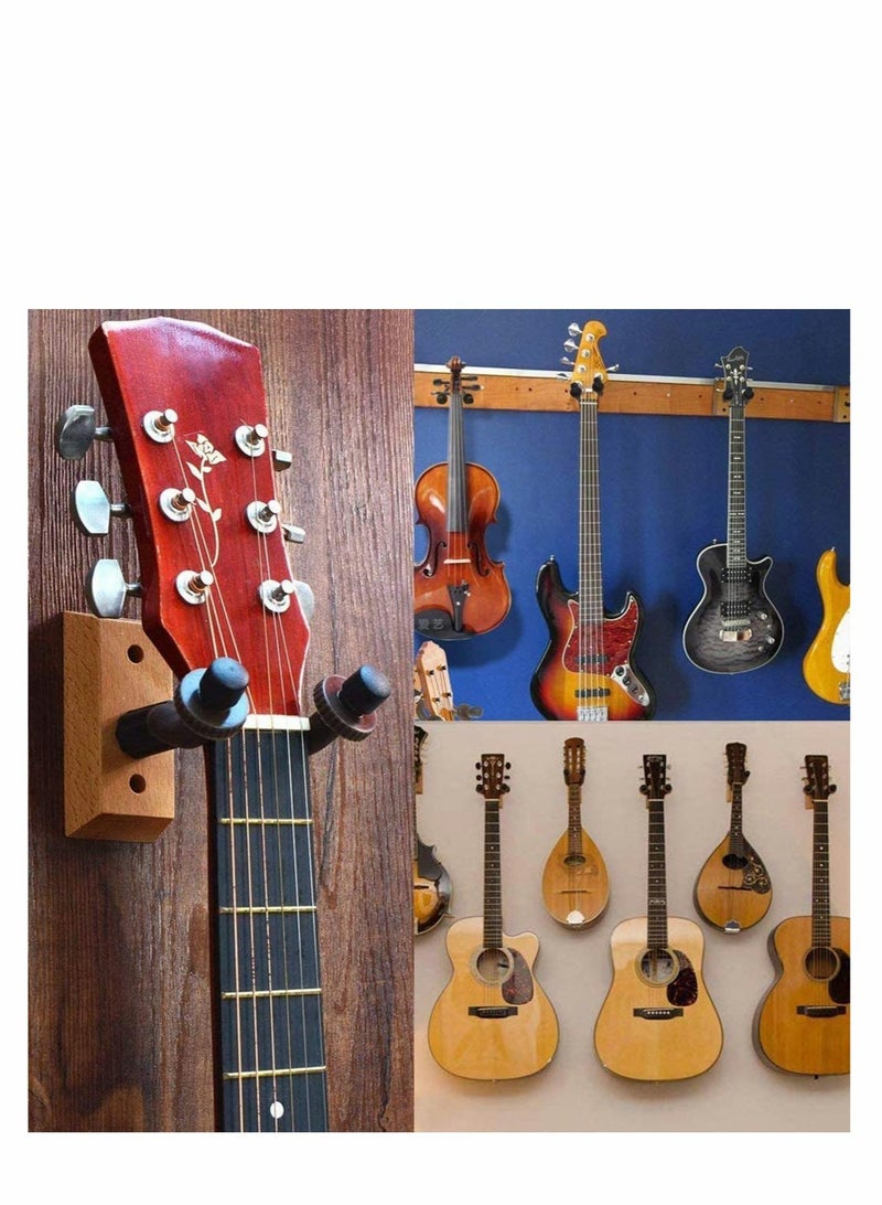 Guitar Wall Mount Hangers, Set of 2, Guitar Hanger Wall Hook Holder Stand for Bass Electric Acoustic Guitar Ukulele,Fits Guitars - Image 5