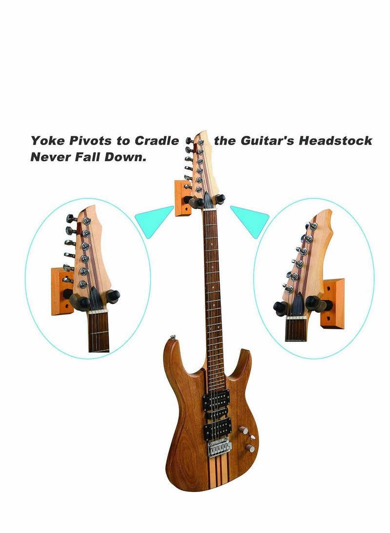 Guitar Wall Mount Hangers, Set of 2, Guitar Hanger Wall Hook Holder Stand for Bass Electric Acoustic Guitar Ukulele,Fits Guitars - Image 2