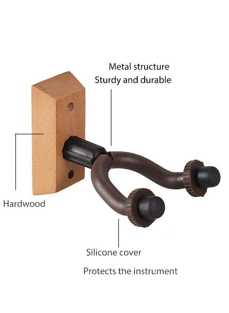 Guitar Wall Mount Hangers, Set of 2, Guitar Hanger Wall Hook Holder Stand for Bass Electric Acoustic Guitar Ukulele,Fits Guitars - Image 3