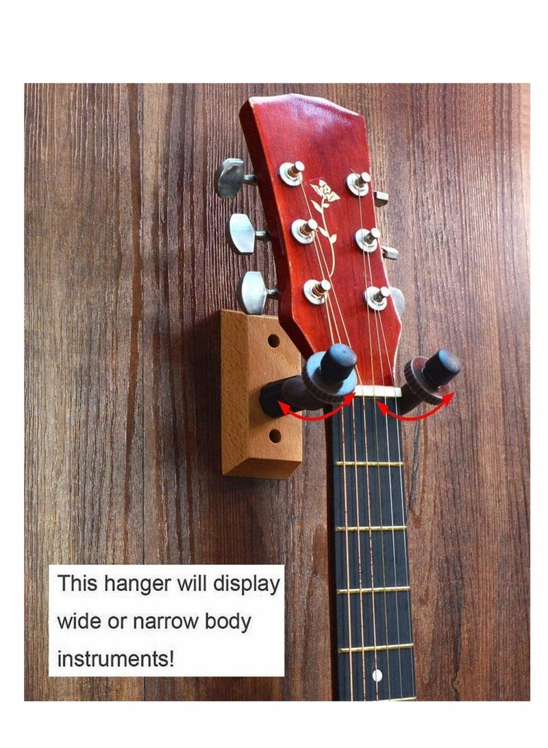 Guitar Wall Mount Hangers, Set of 2, Guitar Hanger Wall Hook Holder Stand for Bass Electric Acoustic Guitar Ukulele,Fits Guitars - Image 4