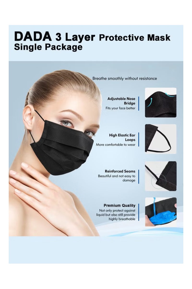 Dada Face mask Single Black, Individually Packed 50s - Image 2