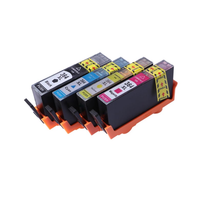 4 Pack Compatible Ink Cartridge Replacement Set Black Red Yellow Blue Odorless - Image 2