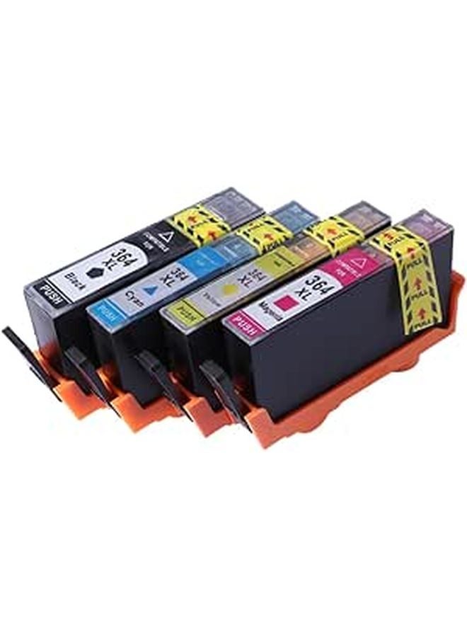 4 Pack Compatible Ink Cartridge Replacement Set Black Red Yellow Blue Odorless - Image 1