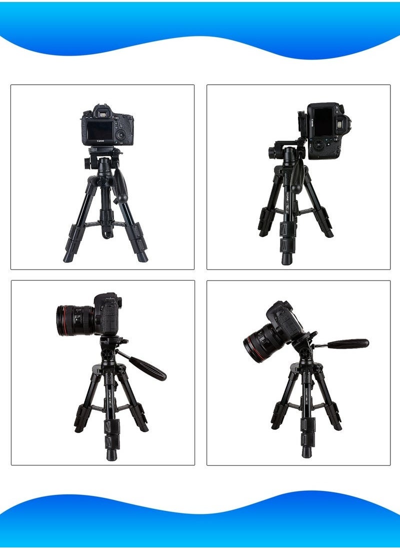 XiuWoo 53cm Aluminum Alloy Tripod Foldable Stand  with 3-Way Pan Head Quick Release Plat DSLR Camera Stand Smart Phone Live Stand Portable Holder for Projector with Carrying Bag,Perfect for Video, Live Stream, Vlog  - Image 5