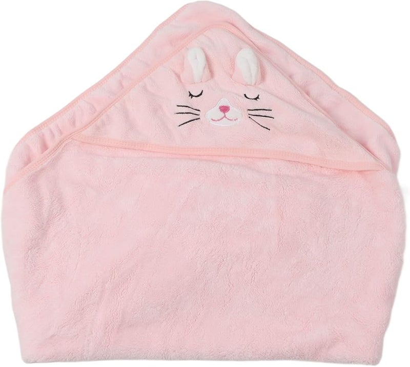 منشفة حمام ناعمة من المخمل للأطفال الرضع مع قلنسوة، بطانية كبيرة للأطفال حديثي الولادة والرضع، باللون الوردي - Image 5