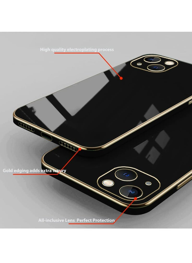 Generic - Iphone 14 Black Mobile Phone Case Cover, Luxury Plating Soft Back Cover, Raised Full Camera Protection - Image 1