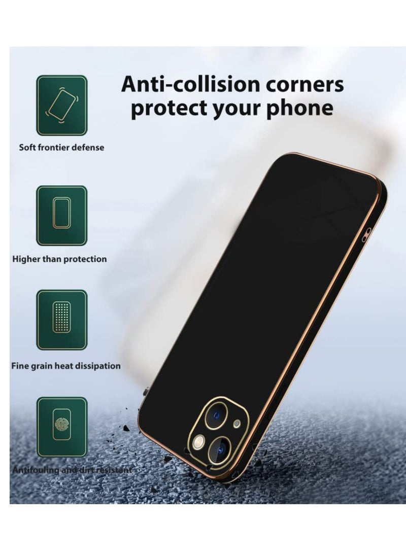 Generic - Iphone 14 Black Mobile Phone Case Cover, Luxury Plating Soft Back Cover, Raised Full Camera Protection - Image 1