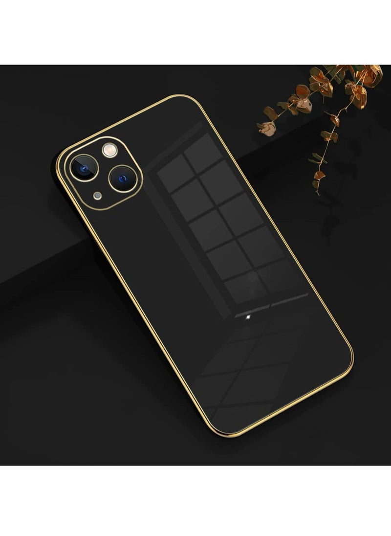 Generic - Iphone 14 Black Mobile Phone Case Cover, Luxury Plating Soft Back Cover, Raised Full Camera Protection - Image 1