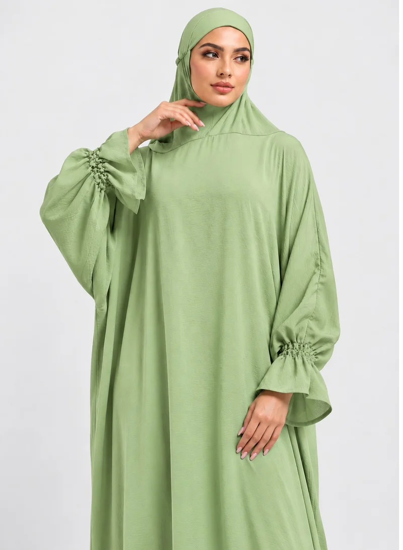 Neuness Neuness Women's Full Length Harir Maqsood Hooded Prayer Dress Abaya