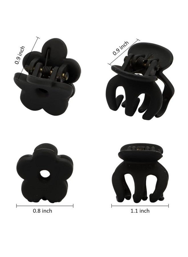 FAMEZA 12 pcs Black Hair Clips Mini Claw Clips|Small Hair Clips for Girls|Hair Clips for Thin Hair 1.1" Flower Hair Clips Hair Claw Clips for Short Hair||BLACK COLOR - Image 2