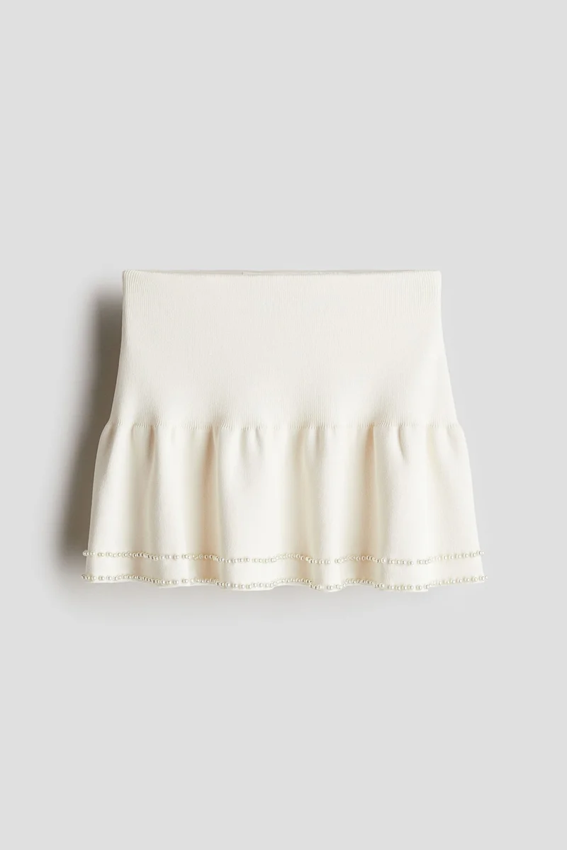 H&M Bead-embellished knitted skirt