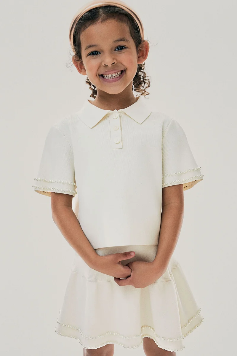 H&M Bead-embellished knitted skirt