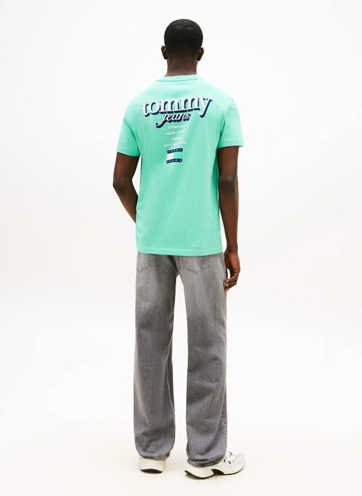 تومي جينز تيشيرت بأكمام قصيرة بقصة عادية