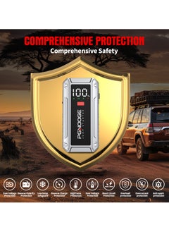 PGNOOGE PGNOOGE 26800mAh 6000A Car Jump Starter, 12V Car Battery Jump Starter with Force Start Button and USB Output, Large LCD Display, 600 Lumens Light, Battery Charger, Car Battery Charger, Battery Booster Jump Starter, Portable Car Battery, Portable Battery For Cars, Jump Starter Capacitor, Power Bank Car Starter  - Image 3